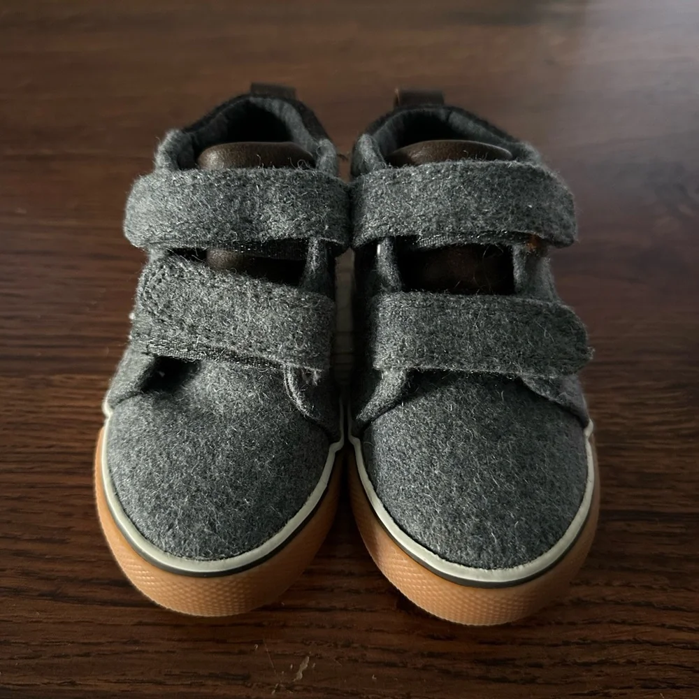 Cat & Jack Charcoal Dress Shoes with Tan Soles